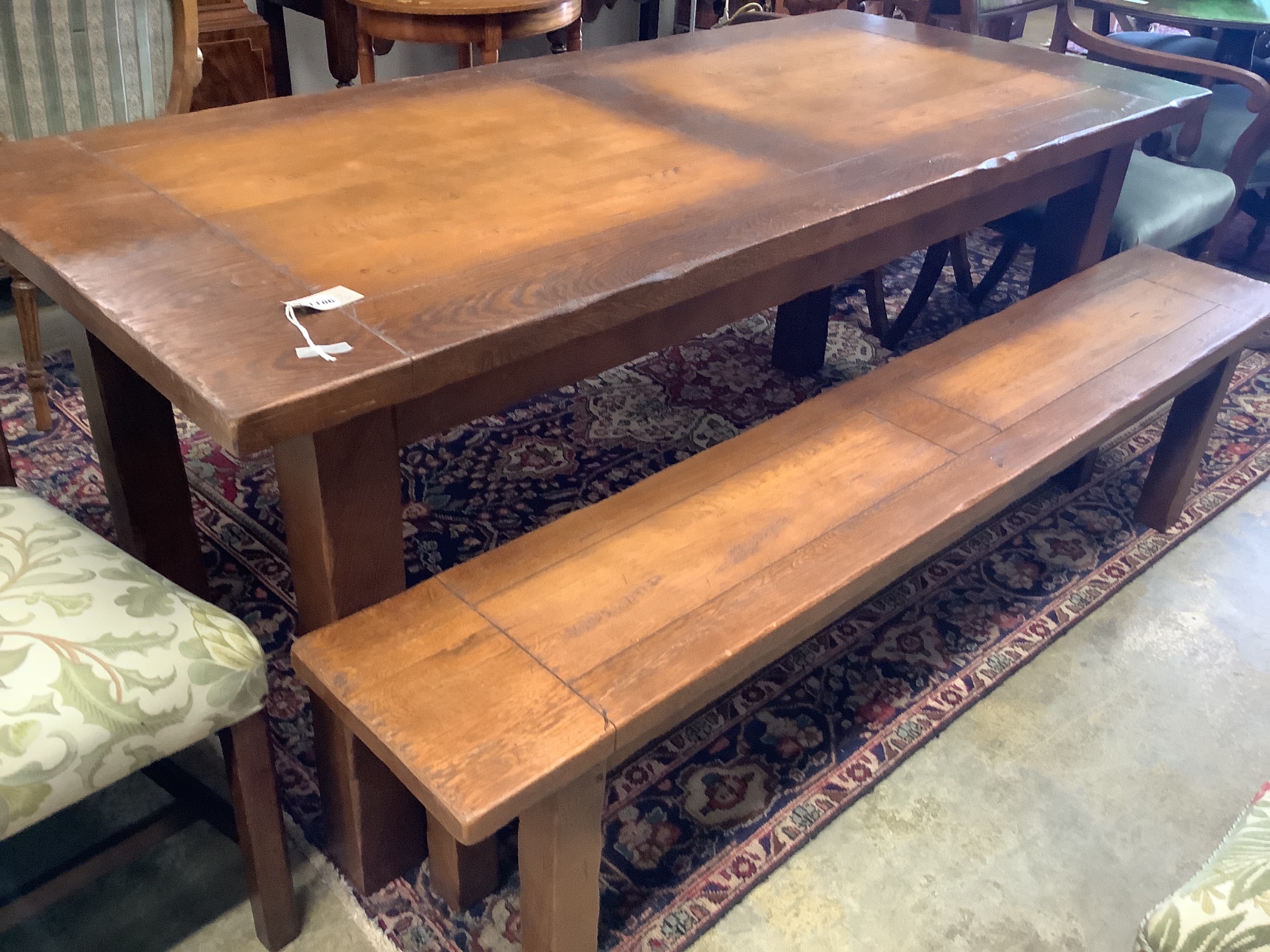 A French provincial rectangular fruitwood farmhouse table